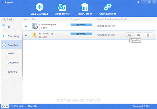 EagleGet Gerenciiador de download gratuito - EagleGet