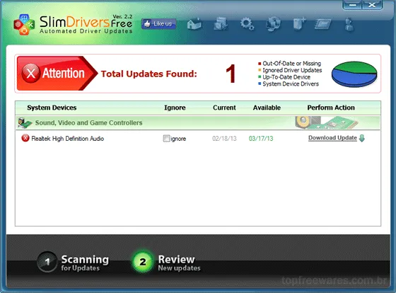Programa gratuito para atualizar os drivers do PC - Slim Drivers