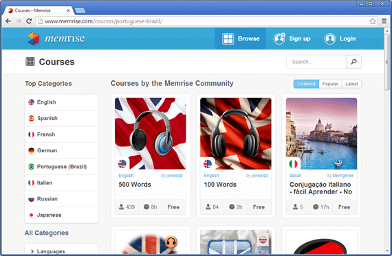 MemRise Curso de inglês online gratuito - MemRise