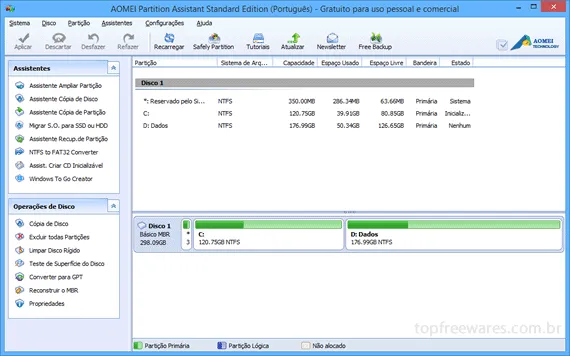 AOMEI Partition Assistant Standard Programa para particionar o HD - AOMEI Partition Assistant Standard