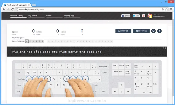 KeyBr Curso de digitação online - KeyBr