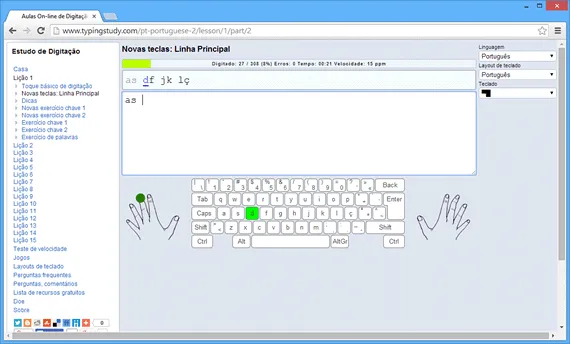 Typing Study Curso de digitação online - Typing Study