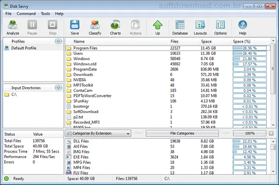 Disk Savvy Programa para analisar o espaço em disco - Disk Savvy