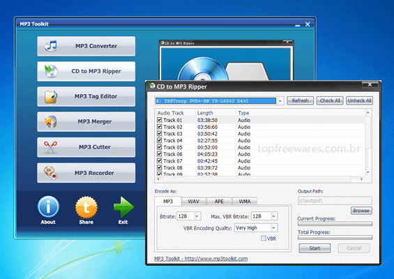 MP3 Toolkit Programa para ripar CD de áudio - MP3 Toolkit