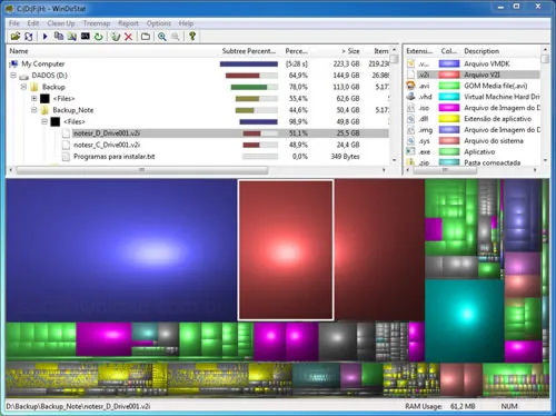 WinDirStat Programa para analisar o espaço em disco - WinDirStat