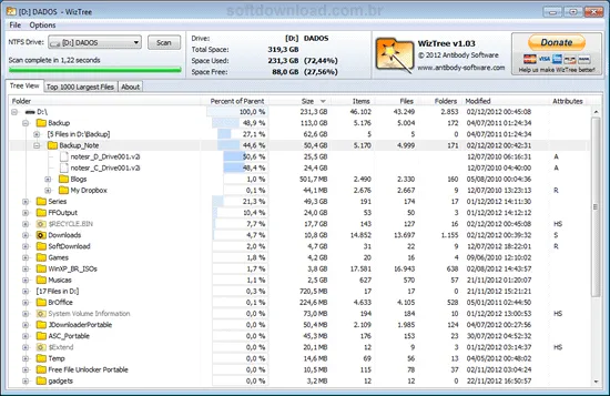 WizTree Programa para analisar o espaço em disco - WizTree