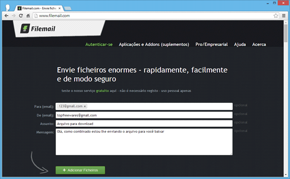Filemail Enviar arquivos grandes por email - Filemail