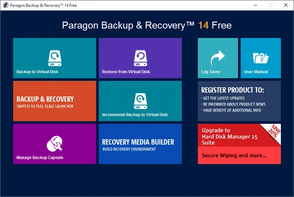 Paragon Backup & Recovery Free Programa para clonar o disco rígido - Paragon Backup & Recovery Free