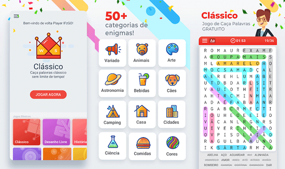 Top 5 jogos gratuitos de caça palavras para Android